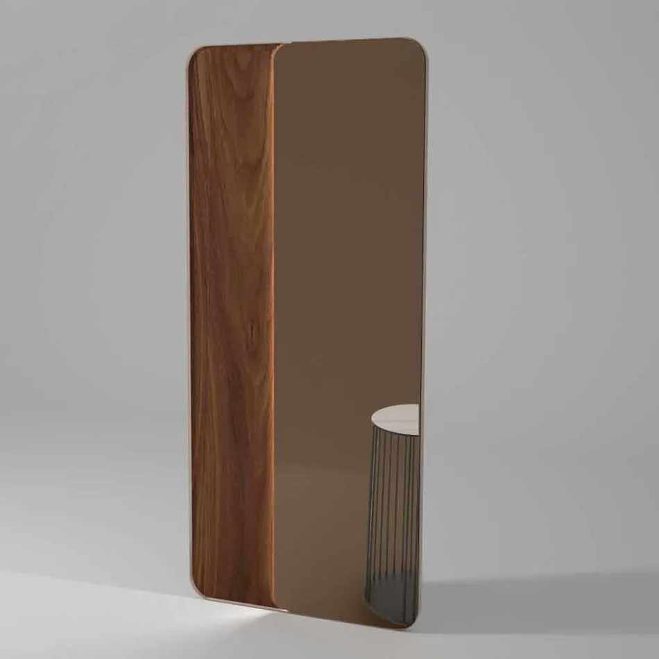 Lustro ścienne z wkładką drewnianą lub ceramiczną Made in Italy - Montecarlo Viadurini