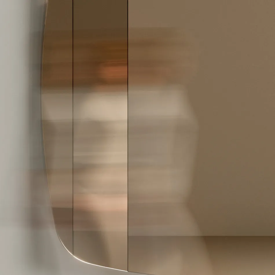 Lustro ścienne ze strukturą z malowanego na czarno drewna Made in Italy - Arya Viadurini