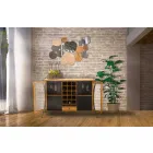 Nowoczesne lustro ścienne z drewna i żelaza - Ortensio Viadurini