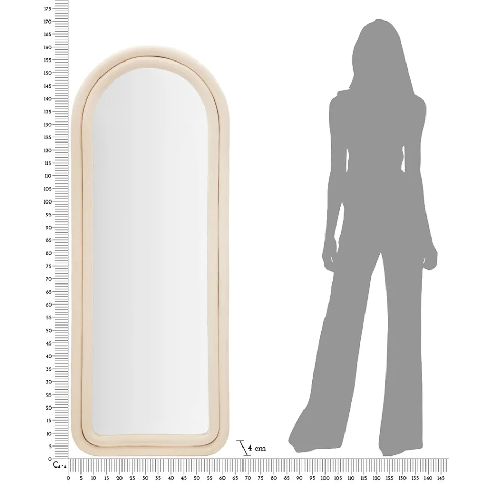 Lustro ścienne z MDF pokryte aksamitem z łukowatym blatem - Jessica Viadurini