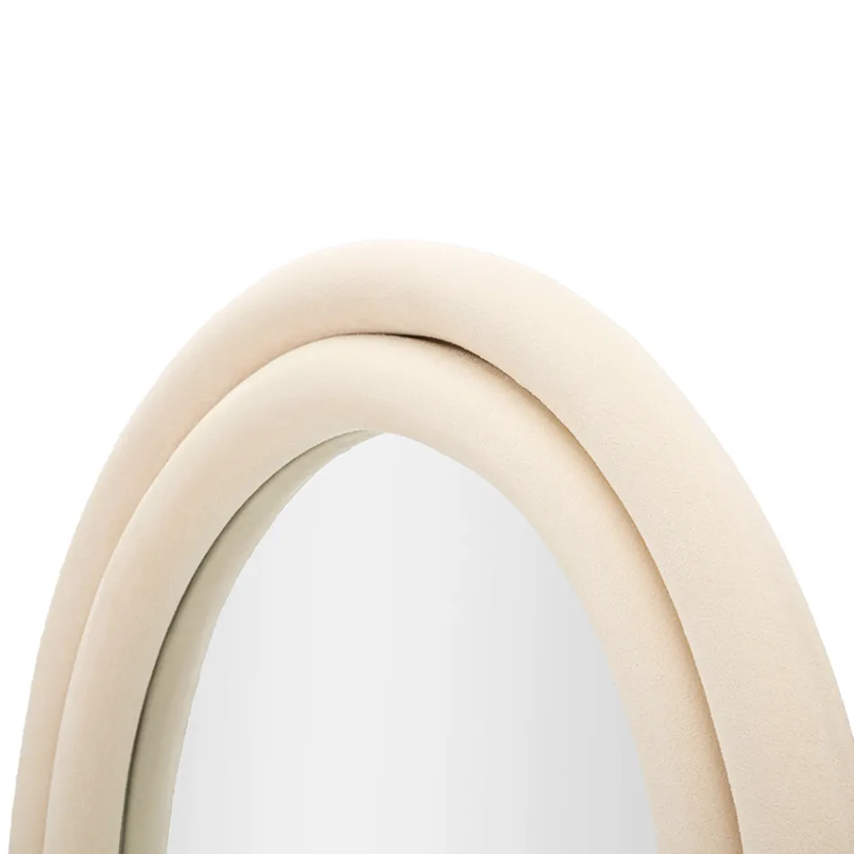 Lustro ścienne z MDF pokryte aksamitem z łukowatym blatem - Jessica Viadurini