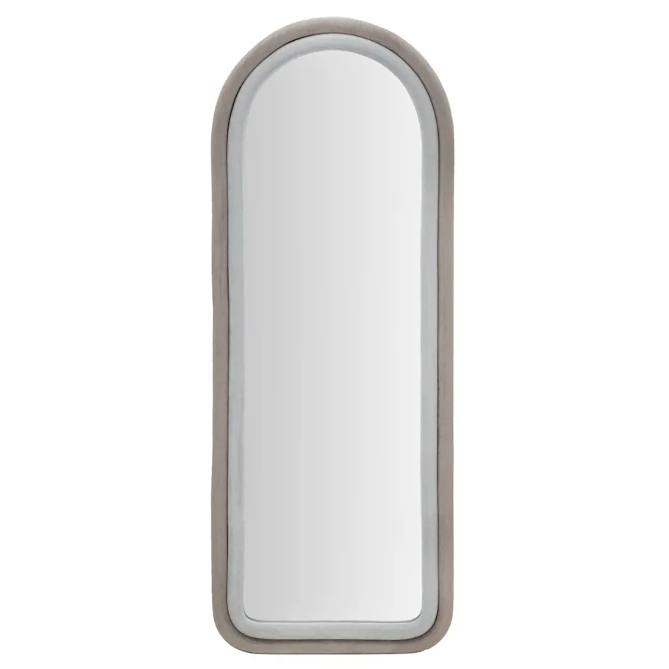 Lustro ścienne z MDF pokryte aksamitem z łukowatym blatem - Jessica Viadurini