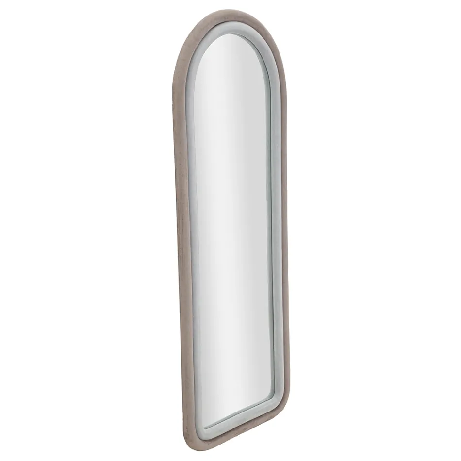 Lustro ścienne z MDF pokryte aksamitem z łukowatym blatem - Jessica Viadurini