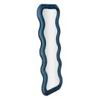 Lustro ścienne z płyty MDF pokrytej aksamitem z falistymi liniami - Sheldon Viadurini