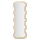 Lustro ścienne z płyty MDF pokrytej aksamitem z falistymi liniami - Sheldon Viadurini