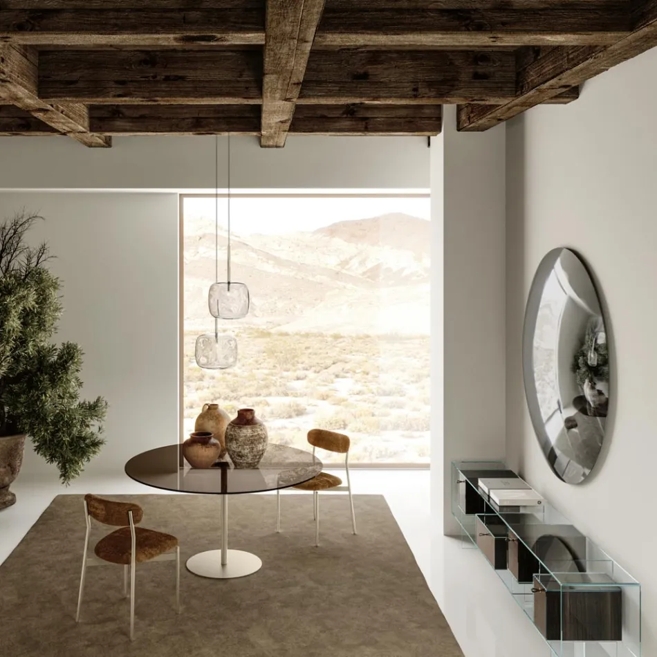 Lustro ścienne z zakrzywionego wypukłego szkła w różnych wykończeniach - jasne Viadurini