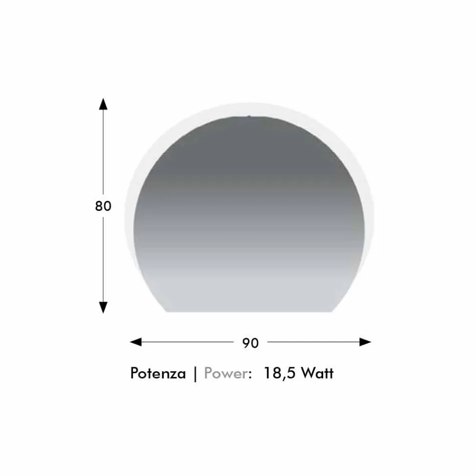 Nowoczesne lustro ścienne z piaskowanym detalem i diodą LED Made in Italy - Rialto Viadurini