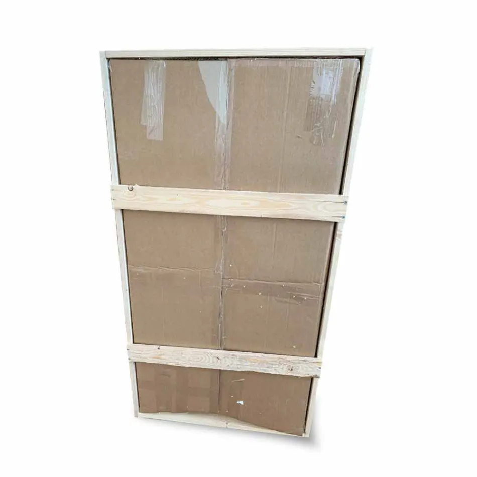 Kwadratowe lustro ścienne z diodą LED w szkle satynowym Made in Italy - Mirro Viadurini