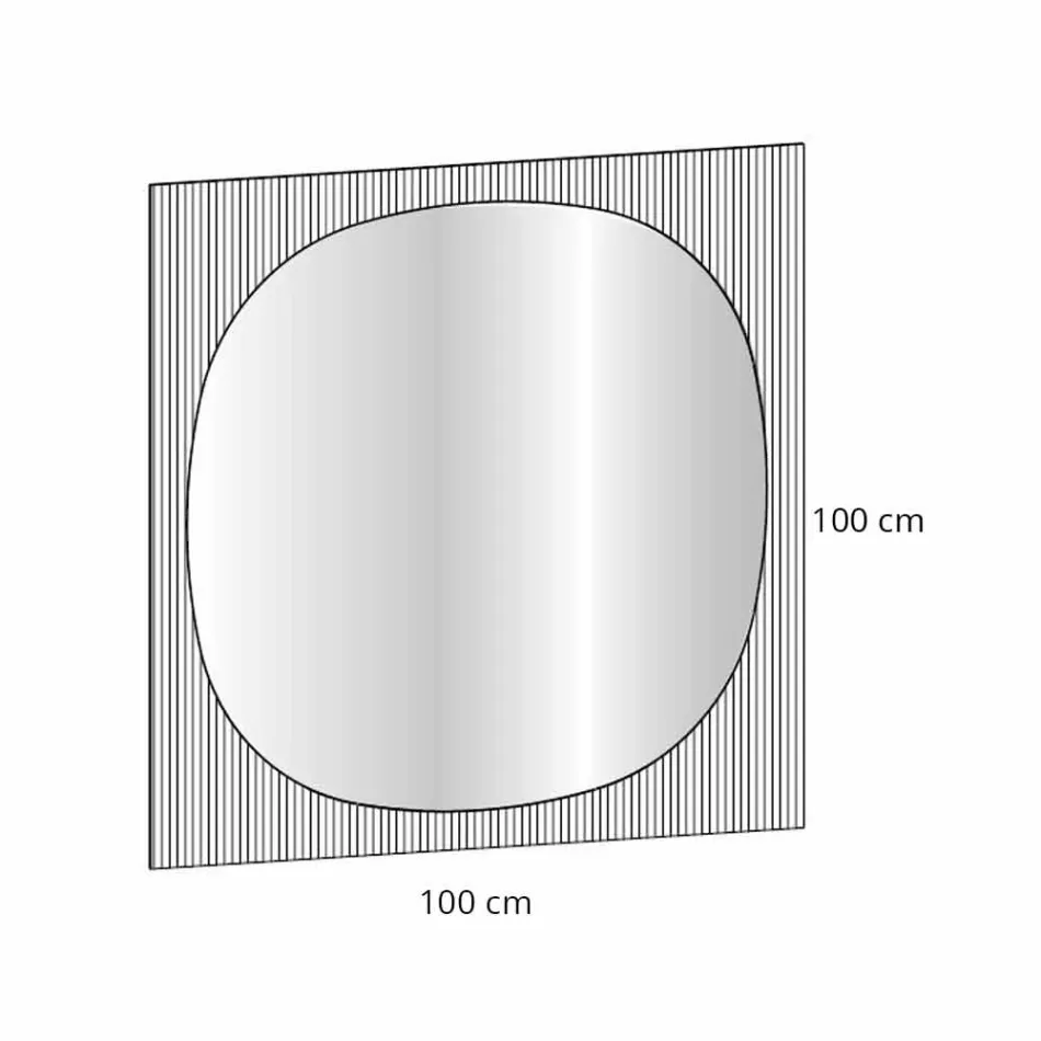 Nowoczesne, kwadratowe lustro ścienne wędzone w kolorze Made in Italy - Bandolero Viadurini