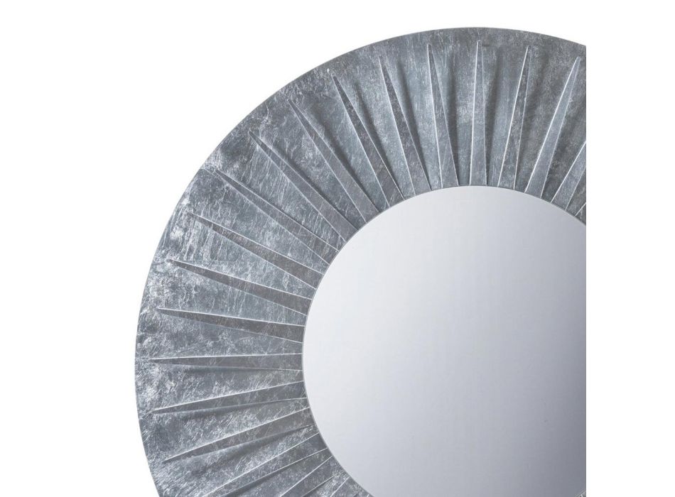 Okrągłe lustro ścienne z żelazną ramą Eleganckie wzornictwo - Tassio Viadurini