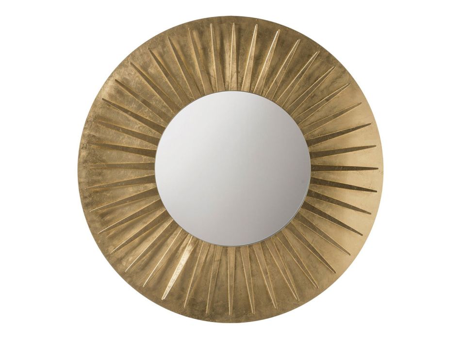 Okrągłe lustro ścienne z żelazną ramą Elegancki design - Tassio Viadurini