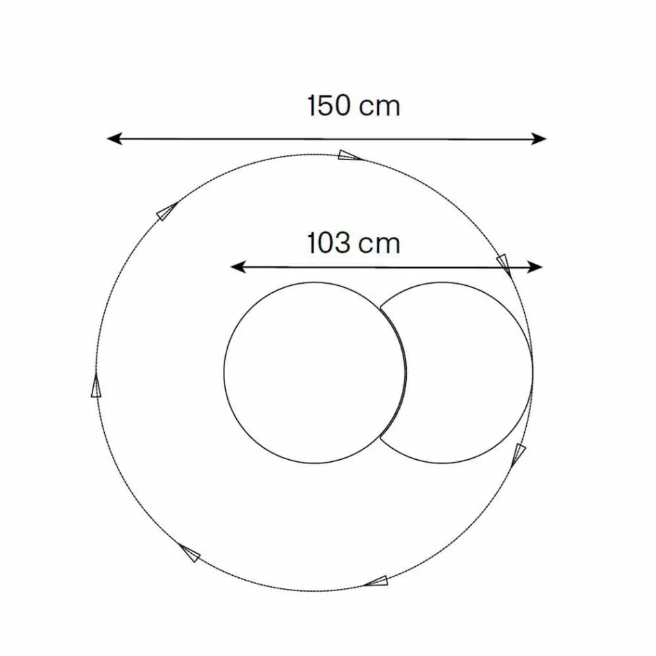 Okrągłe lustro ścienne z satelitą obracającym się o 360 ° Made in Italy - Shaki Viadurini