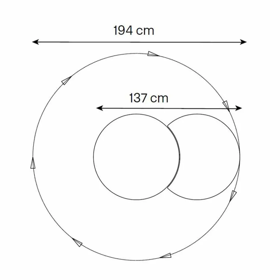 Okrągłe lustro ścienne z satelitą obracającym się o 360 ° Made in Italy - Shaki Viadurini