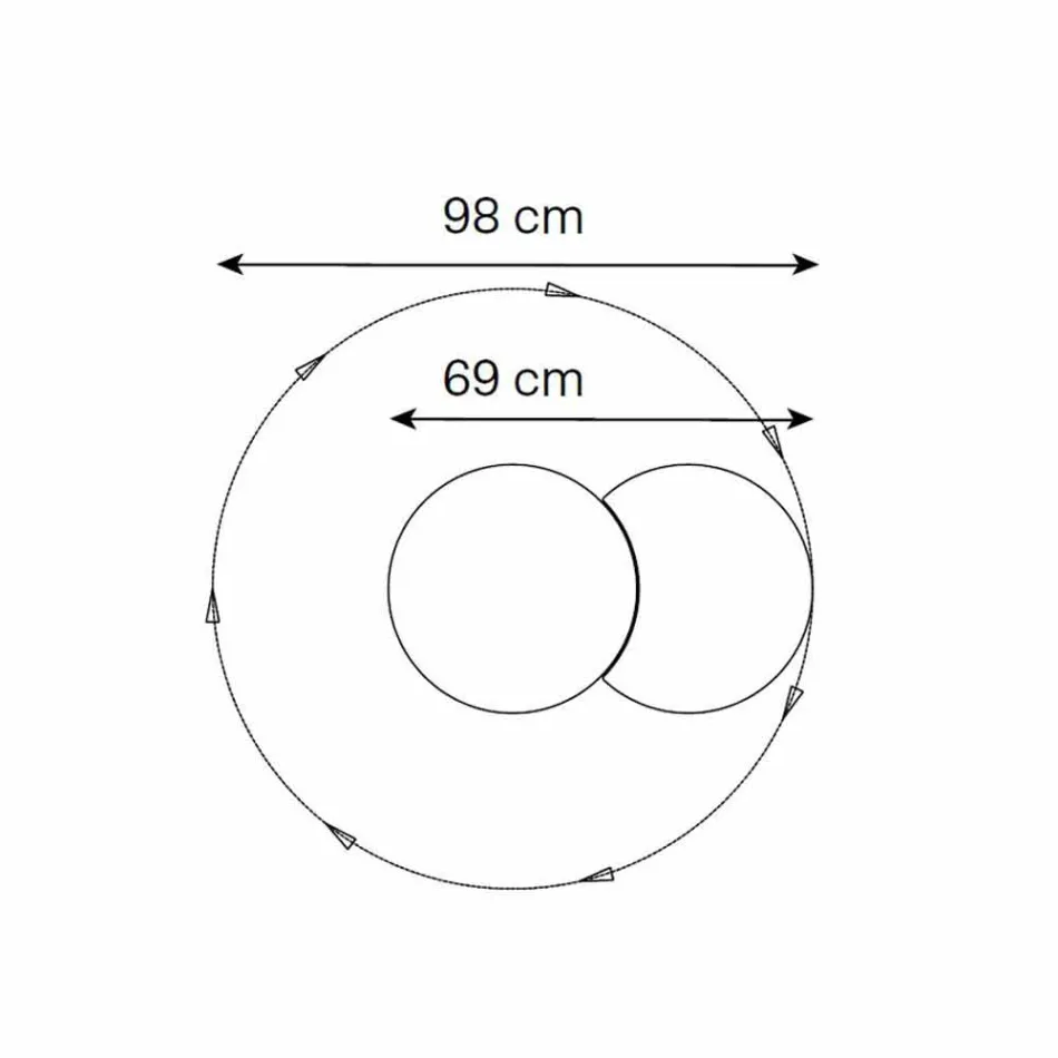 Okrągłe lustro ścienne z satelitą obracającym się o 360 ° Made in Italy - Shaki Viadurini