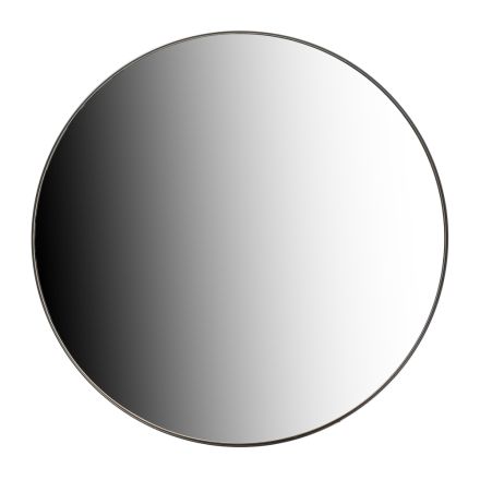 Okrągłe lustro ścienne z płyty Mdf z czarną metalową ramą - Maori Viadurini