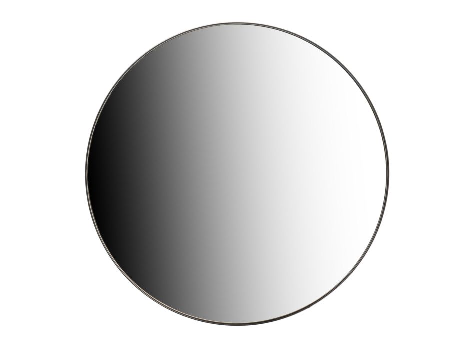 Okrągłe lustro ścienne z płyty Mdf z czarną metalową ramą - Maori Viadurini