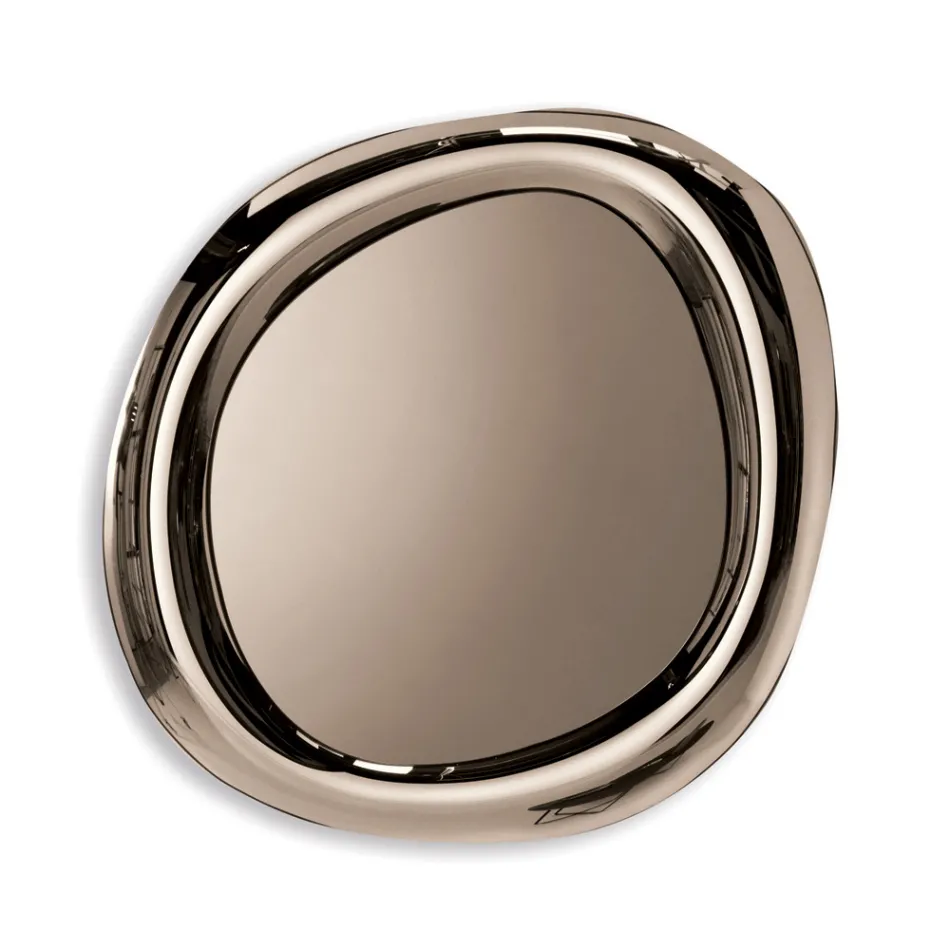 Lustro ścienne w kształcie litery L z zakrzywioną ramą, wyprodukowane we Włoszech - Babila Viadurini