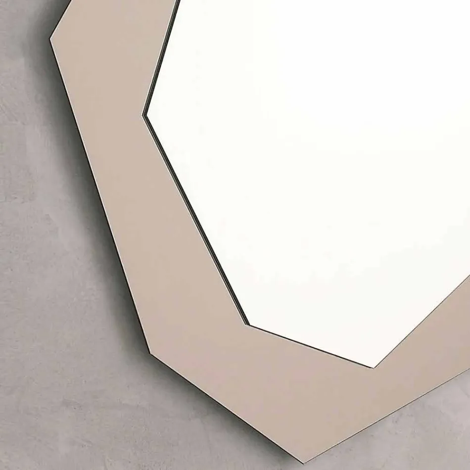 Lustro ścienne w kształcie ze szklaną ramą Made in Italy - chlor Viadurini