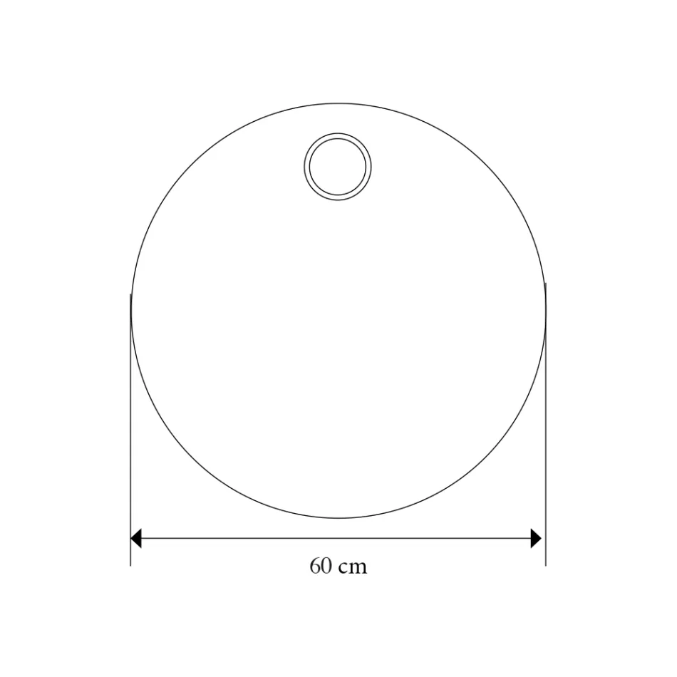 Okrągłe lustro ścienne z kolorowym pierścieniem z drewna tekowego Made in Italy - Odile Viadurini
