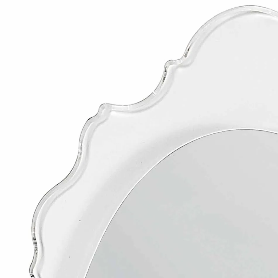 Radosne przezroczyste lustro ścienne wykonane we Włoszech Viadurini