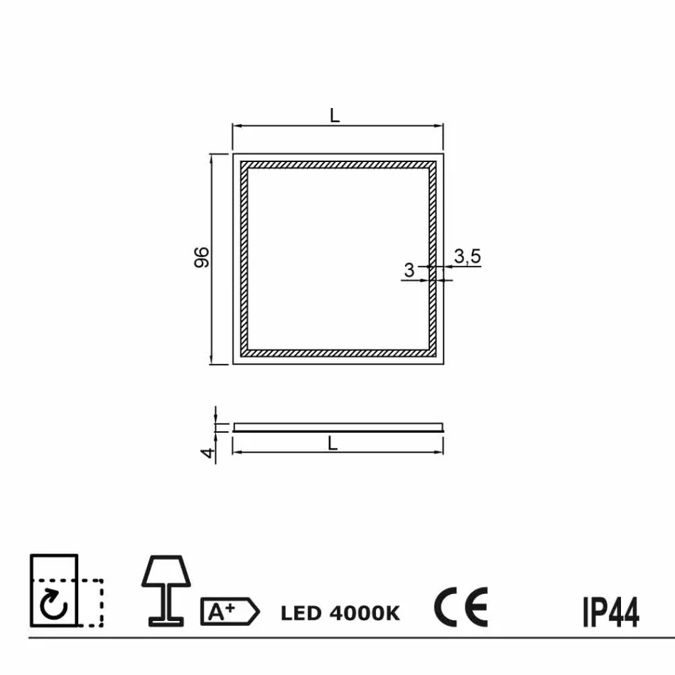 Nowoczesny design lustra łazienkowego z oświetleniem LED Paco Viadurini
