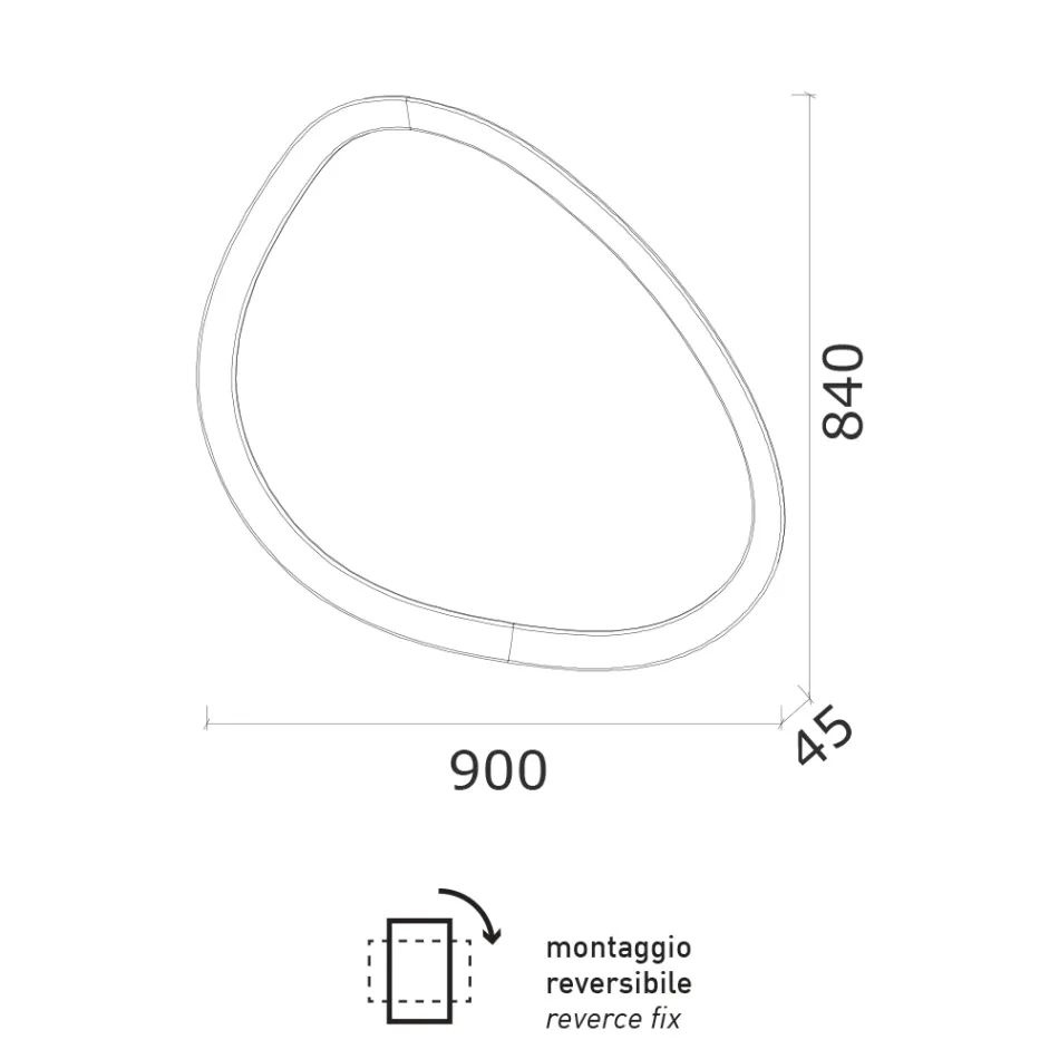 Lustro o nieregularnym kształcie z podświetleniem wyprodukowane we Włoszech - jazda Viadurini