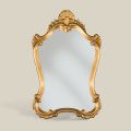 Klasyczne lustro ze złotymi liśćmi z kształtowaną ramą Made in Italy - Precious