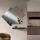 Lustro wykonane z 3 nakładających się na siebie płyt, 2 brązowych i 1 przydymionej - Armida Viadurini