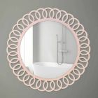 Duże lustro ścienne o dekoracyjnym i nowoczesnym designie z różowego drewna - korona Viadurini