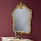 Drewniane lustro z perforowaną ramą w kształcie Made in Italy - Amazon Viadurini