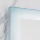 Nowoczesne lustro z matowymi krawędziami szkła, oświetlenie LED, Ady Viadurini