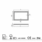 Nowoczesne lustro z matowymi krawędziami szkła, oświetlenie LED, Ady Viadurini