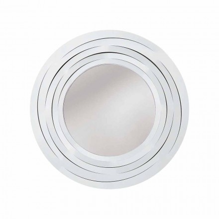 Nowoczesne okrągłe lustro ścienne z kolorowego żelaza wyprodukowane we Włoszech - Oregano Viadurini