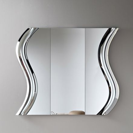 Lustro modułowe z wkładką ze szkła topionego Made in Italy - Sorya Viadurini