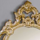 Klasyczne owalne lustro ze złotego i srebrnego drewna liściastego Made in Italy - Vanessa Viadurini