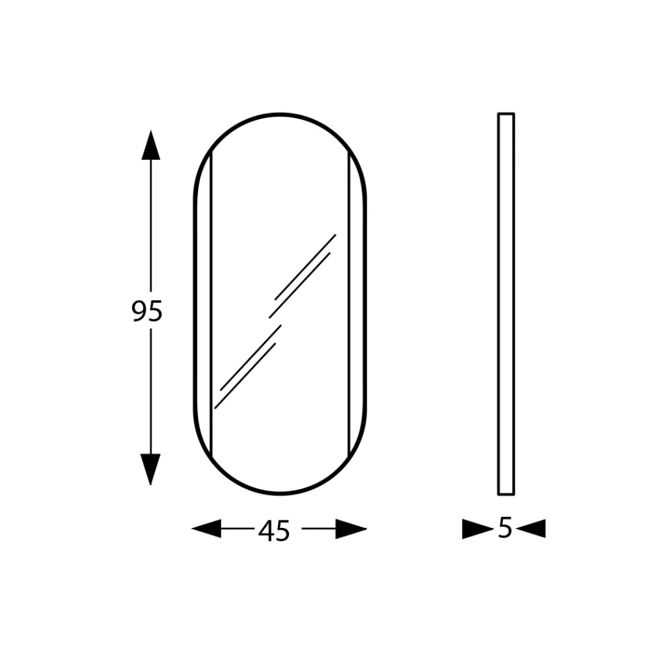Owalne lustro łazienkowe z bocznymi światłami Made in Italy - Albert Viadurini