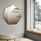 Nieregularne lustro wielokątne ze ściętymi narożnikami. Wyprodukowano we Włoszech - Calyra Viadurini