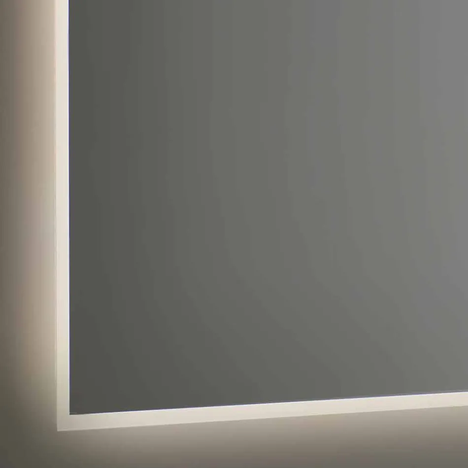 Podświetlane lustro łazienkowe z piaskowaną ramą Made in Italy - Floriana Viadurini