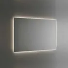 Podświetlane lustro łazienkowe z piaskowaną ramą Made in Italy - Floriana Viadurini