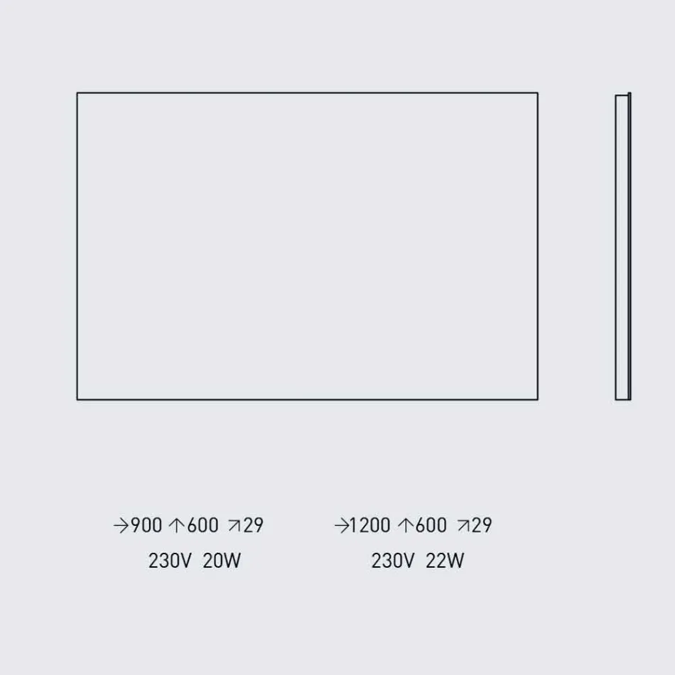 Podświetlane lustro ścienne ze stalową ramą Made in Italy - Tundra Viadurini