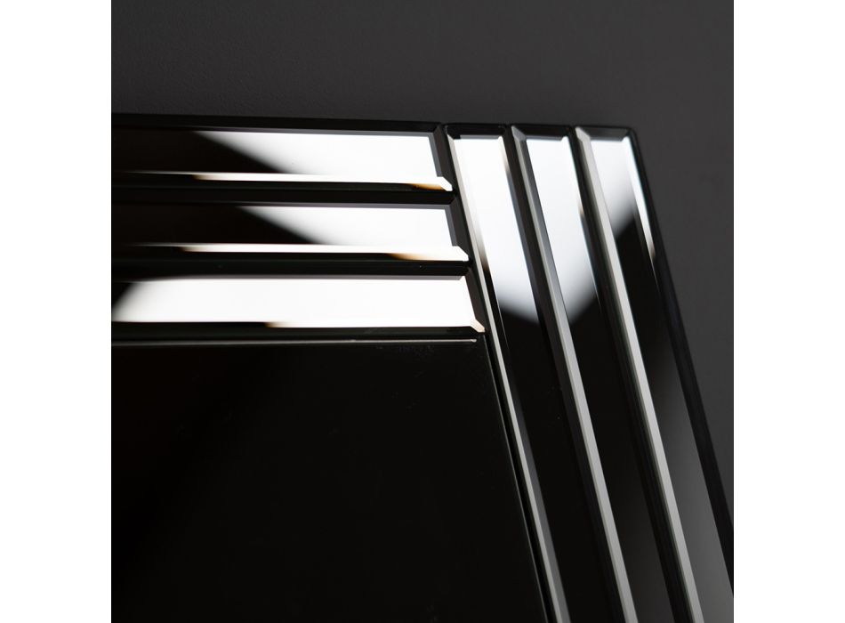 Prostokątne lustro ścienne ze strukturą w nowoczesnym stylu Mdf - Brisco Viadurini