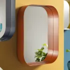 Zaokrąglone prostokątne lustro, metalowa rama Made in Italy - Alexandra Viadurini