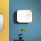 Zaokrąglone prostokątne lustro, metalowa rama Made in Italy - Alexandra Viadurini