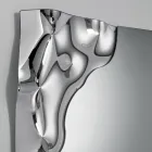 Prostokątne lustro z narożnikiem ze szkła topionego, wyprodukowane we Włoszech - Adelinda Viadurini