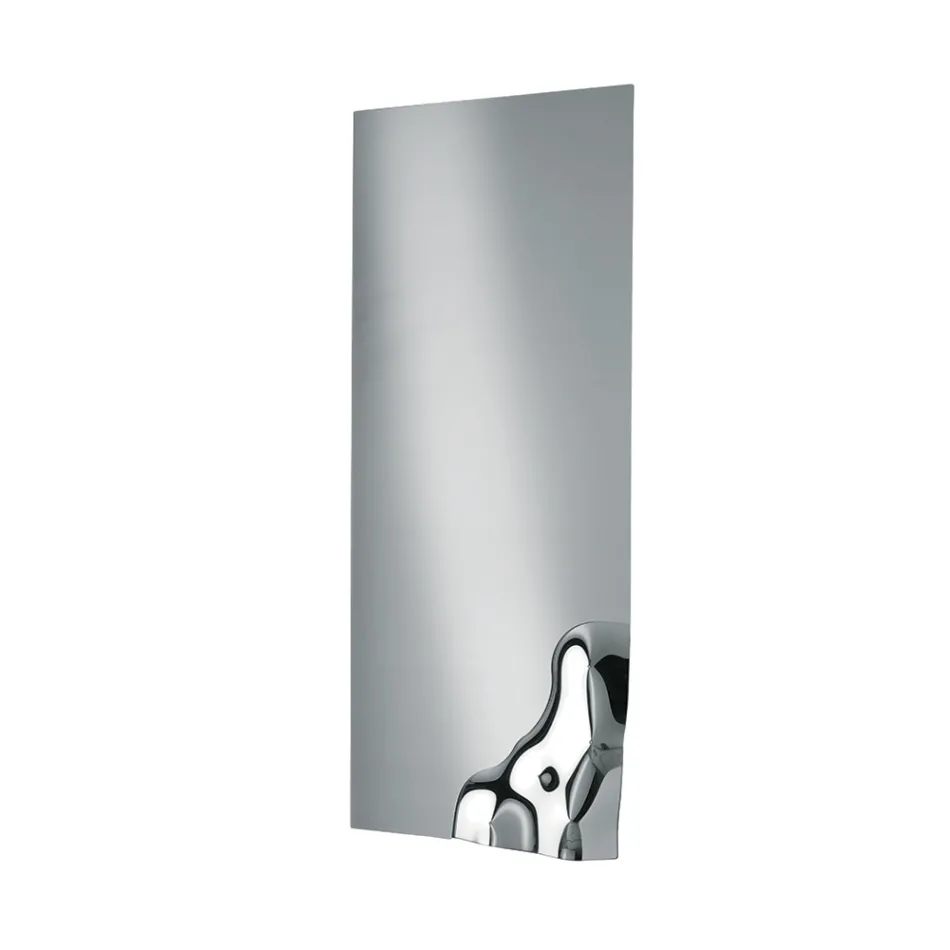 Prostokątne lustro z narożnikiem ze szkła topionego, wyprodukowane we Włoszech - Adelinda Viadurini