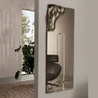 Prostokątne lustro z narożnikiem ze szkła topionego, wyprodukowane we Włoszech - Adelinda Viadurini