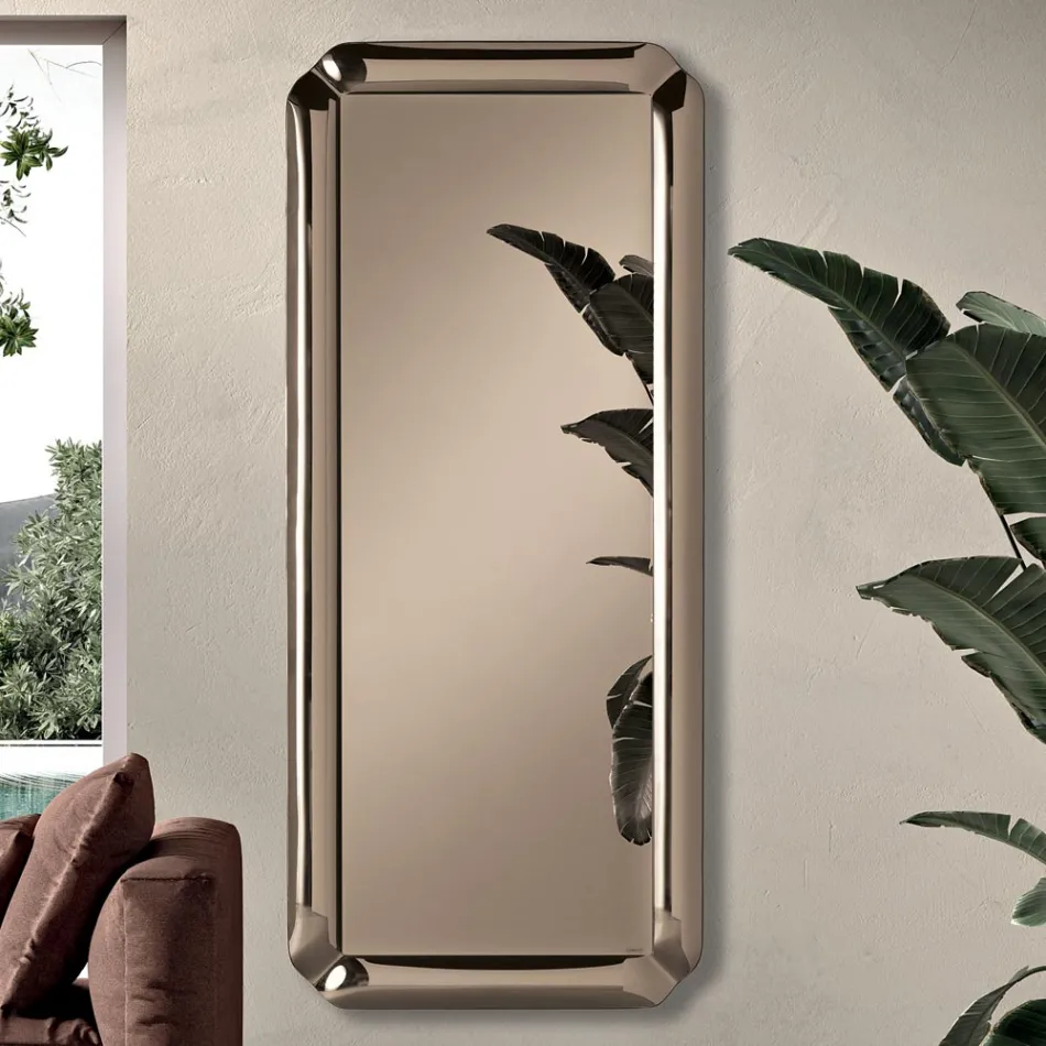 Prostokątne lustro z ramą z kryształu odlewanego, wyprodukowane we Włoszech - Belinda Viadurini