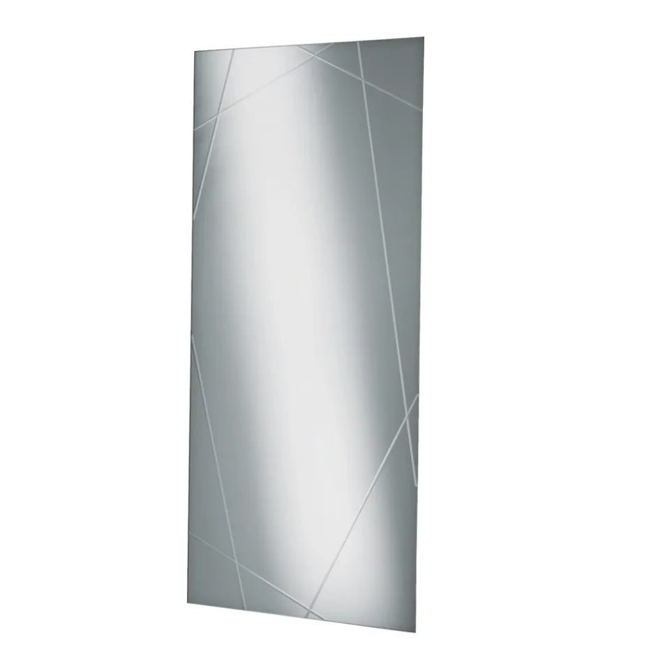 Prostokątne lustro z grawerunkiem laserowym Wyprodukowano we Włoszech - Alberta Viadurini