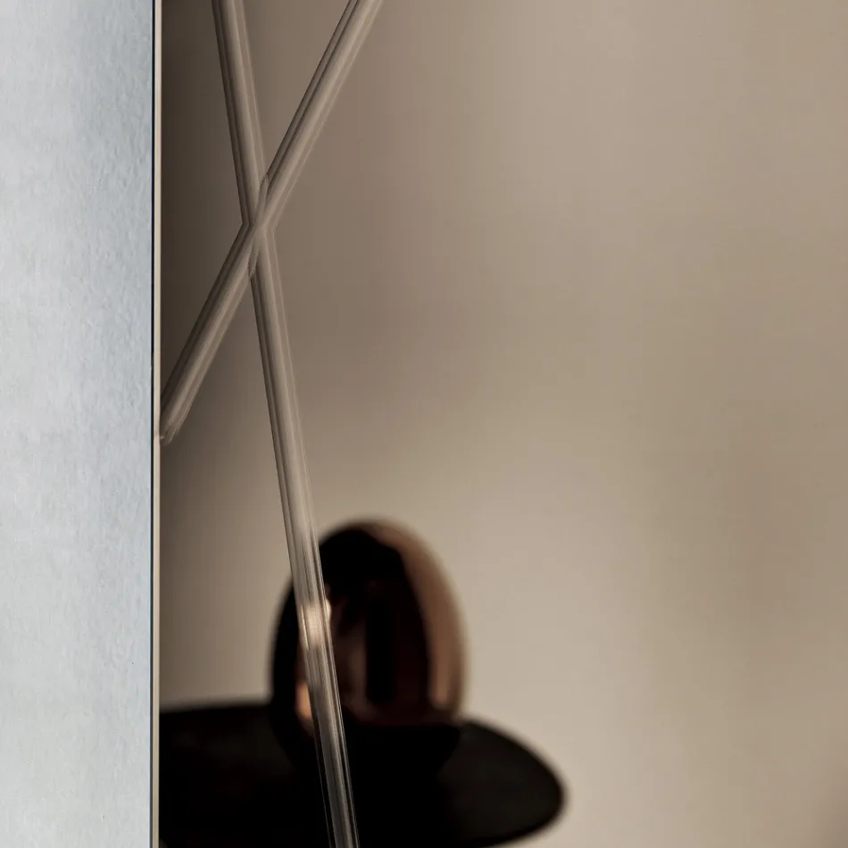 Prostokątne lustro z grawerunkiem laserowym Wyprodukowano we Włoszech - Alberta Viadurini