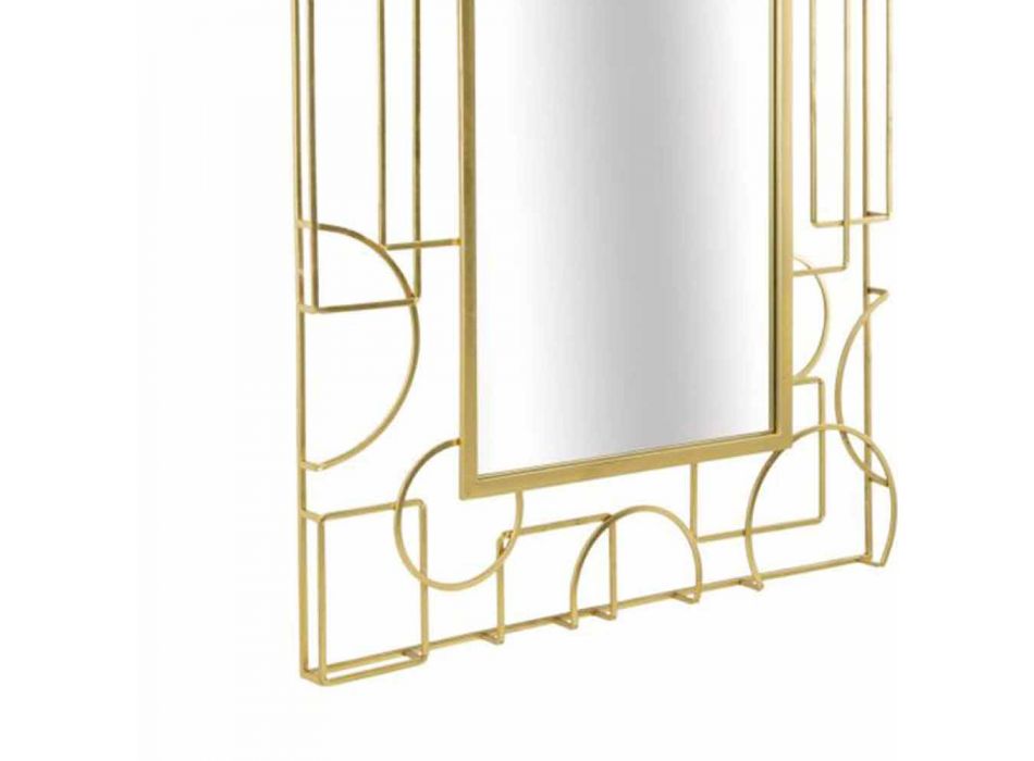 Nowoczesne, prostokątne lustro ścienne z żelaza - Plinio Viadurini
